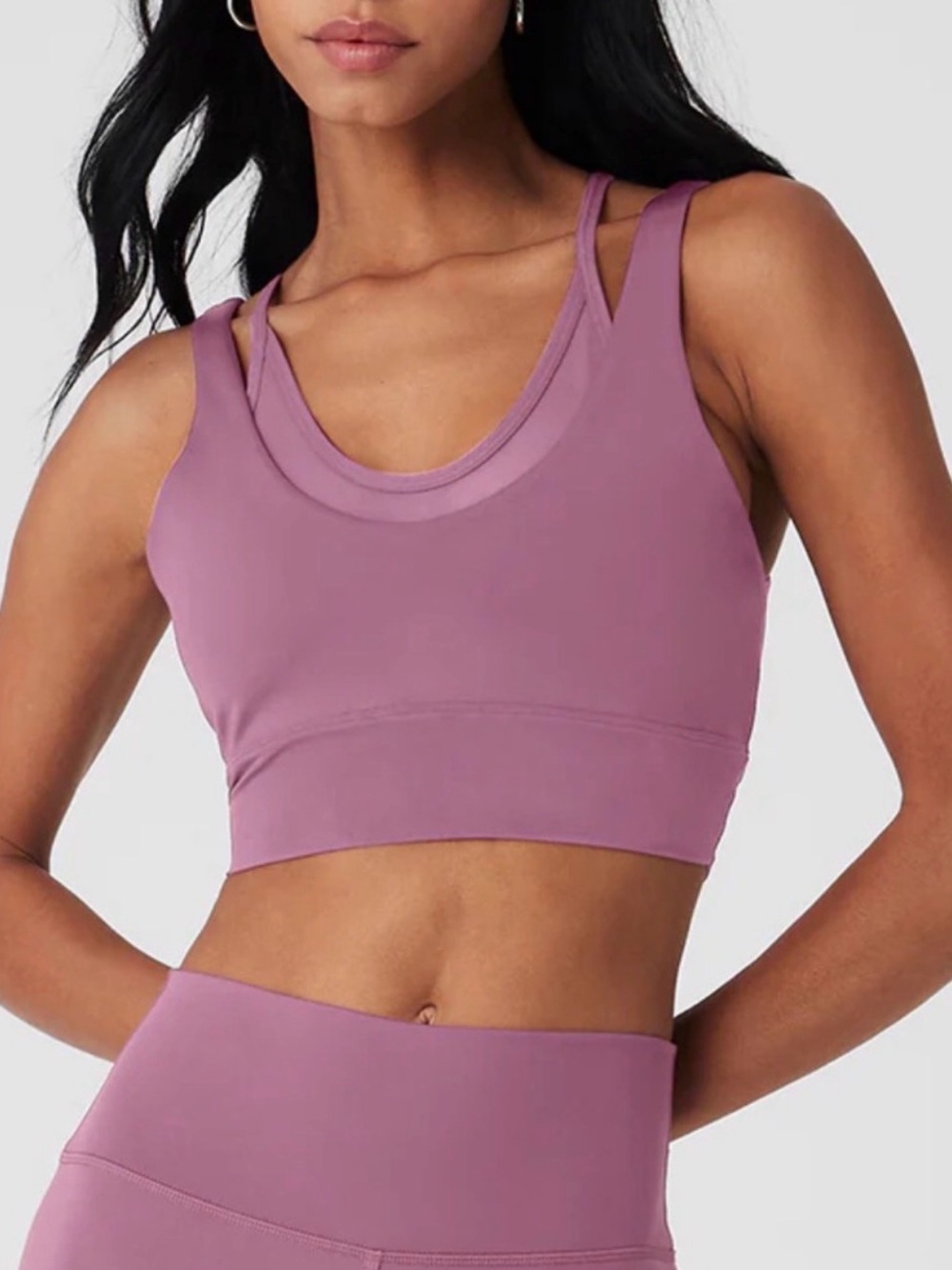 Alo Yoga Airlift Double Trouble Bra Soft Mulberry L